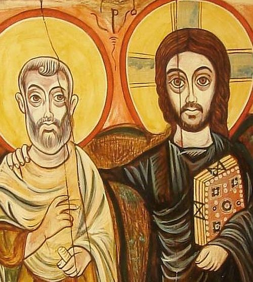 Christ and Abba Menas - The Icon of Friendship - Christ and His Friend - Shop with Icons